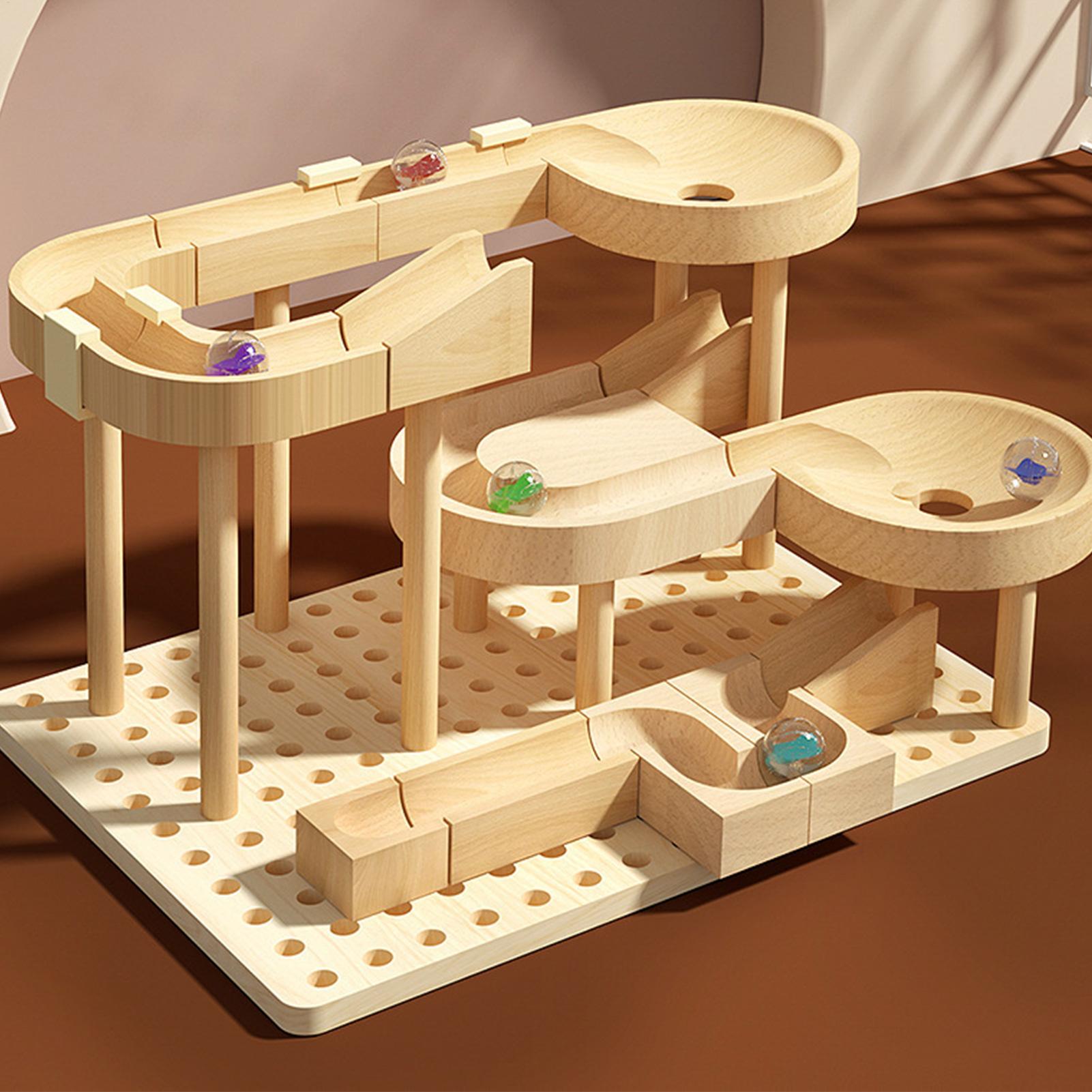 Board Game Race Track - Laberinto de mármol de madera, juego