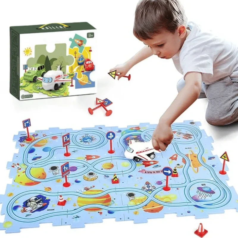 Board Game Race Track - Rompecabezas educativo para niños, coche de