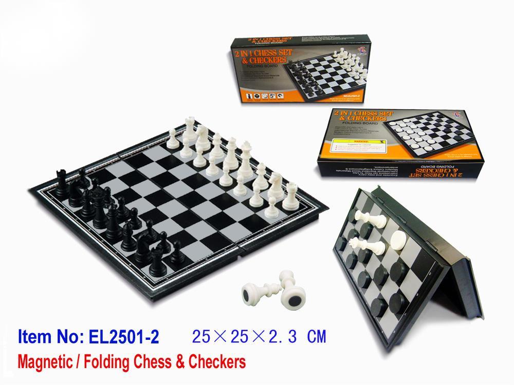 Magnetic Travel Chess - Juego de Ajedrez y Damas Magnético